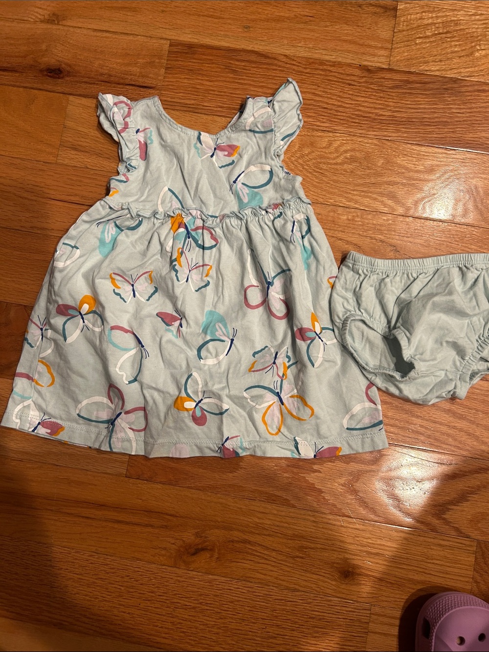 Carter's Light Blue Butterfly Print Dress with Bloomer